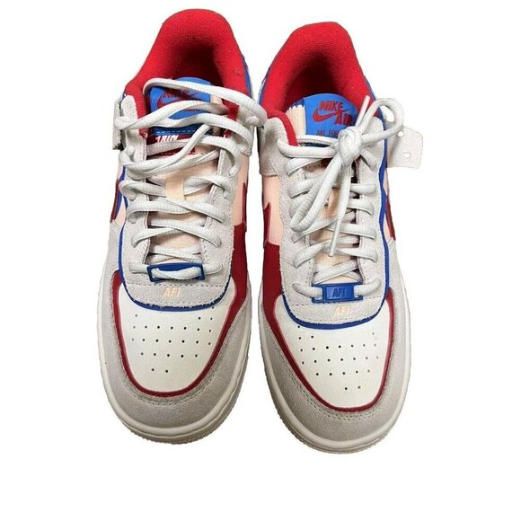 Nike Women's Shoes Air Force 1 Shadow Sail White Red  Blue Size 8 - Picture 9 of 16